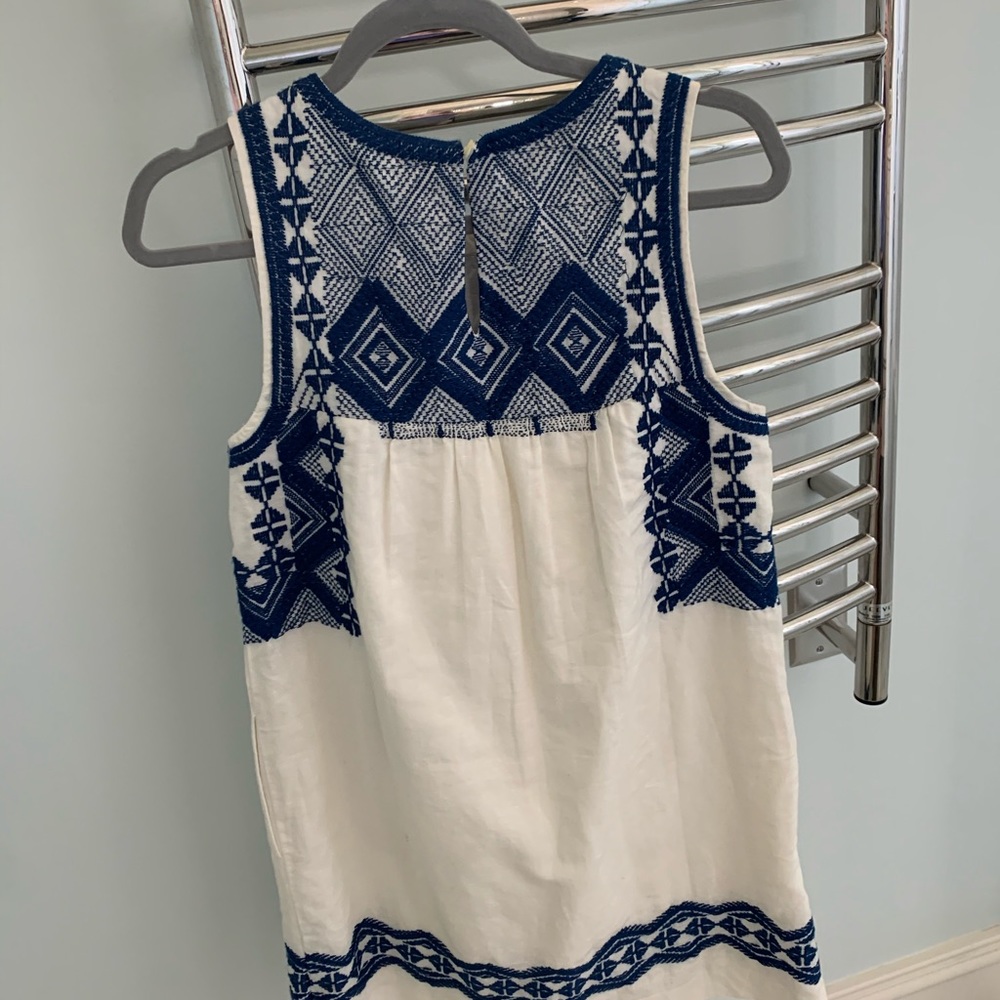 Madewell embroidered blue and white dress